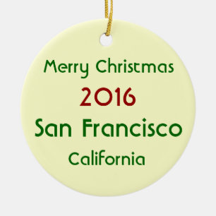 SAN FRANCISCO KALIFORNIEN WEIHNACHTSverzierung Keramikornament