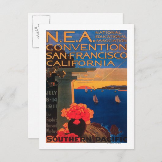 San Francisco, KalifornienN.E.A. Übereinkommen Postkarte (Vorne/Hinten)