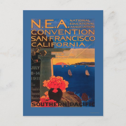 San Francisco, KalifornienN.E.A. Übereinkommen Postkarte (Vorderseite)