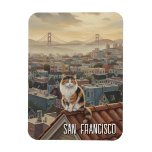 San Francisco Katze auf dem Dach Magnet