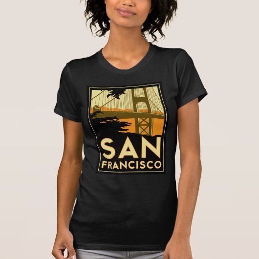 San Francisco Kunst-Deko-Reise-Plakat T-Shirt (Vorderseite)
