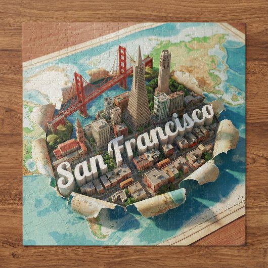 San Francisco Landmarks Golden Gate Bridge 3D Art Puzzle