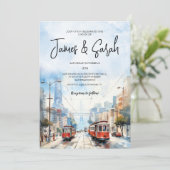 San Francisco Landscape Wedding Destination Einladung (Stehend Vorderseite)