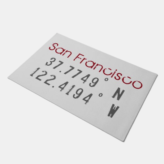 San Francisco Latitude Longitude Fußmatte (Schrägansicht)