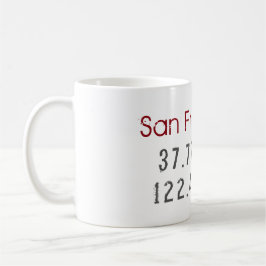 San Francisco Latitude Longitude Kaffeetasse