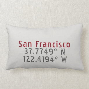 San Francisco Latitude Longitude Throw Kissen