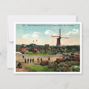 San Francisco, Life Rett Station, Vintag Postkarte