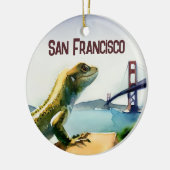 San Francisco Lizard Golden Gate Bridge Souvenir Keramik Ornament (Links)