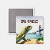 San Francisco Lizard Golden Gate Bridge Souvenir Magnet (Vorderseite/Rückseite)