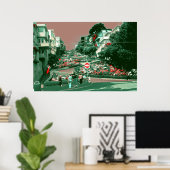 San Francisco Lombard Street - Pop Art Print Poster (Heimbüro)