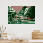 San Francisco Lombard Street - Pop Art Print Poster (Küche)
