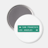 San Francisco Los Angeles Highway Sign Magnet (Vorderseite/Rückseite)