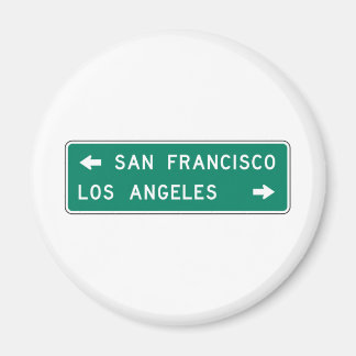 San Francisco Los Angeles Highway Sign Magnet