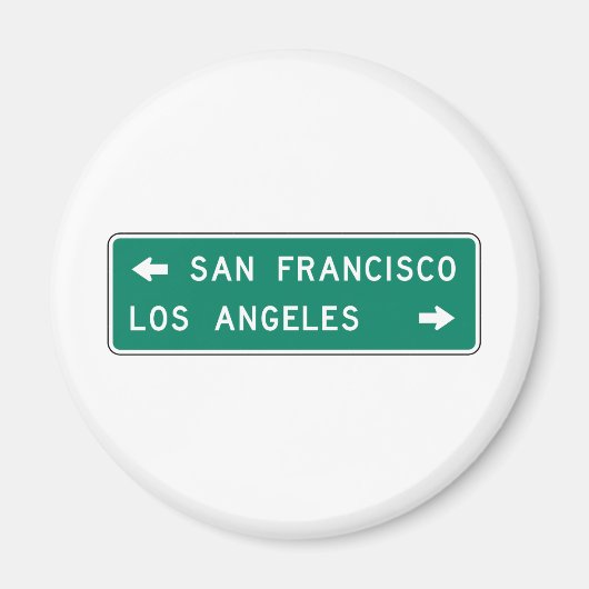 San Francisco Los Angeles Highway Sign Magnet (Vorne)