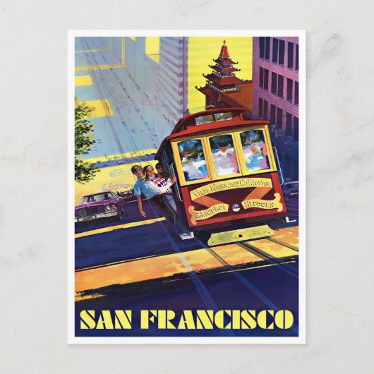 San Francisco Luftseilbahn Vintage Postkarte (Vorderseite)
