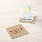 San Francisco Map Koordiniert Urban Rechteckiger Pappuntersetzer (Vor Ort)