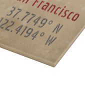 San Francisco Map Koordiniert Urban Schneidebrett (Ecke)