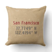 San Francisco Map koordiniert Urban Throw Kissen