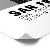 San Francisco Map Poster - California Black Map (Ecke)