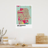 San Francisco Map Poster - Kalifornien - Farbenfro (Küche)