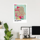 San Francisco Map Poster - Kalifornien - Farbenfro (Heimbüro)