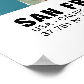 San Francisco Map Poster - Vintage Karte in Kalifo (Ecke)