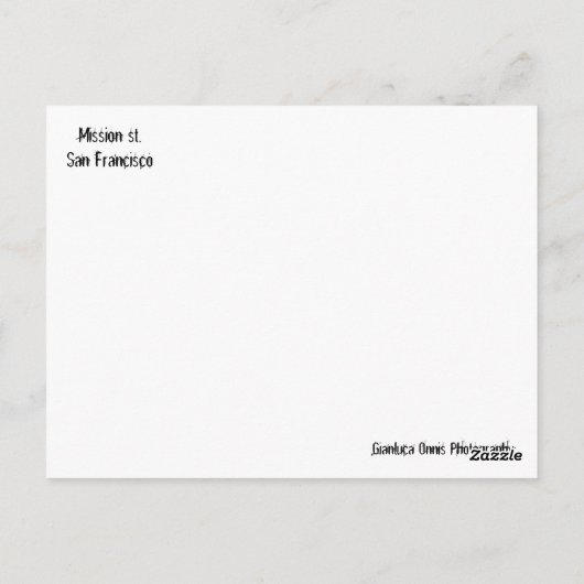 san francisco, mission st postkarte (Rückseite)