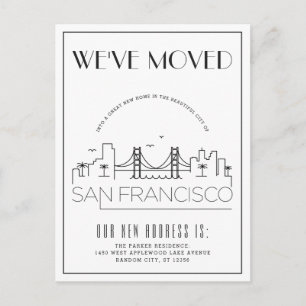 San Francisco Modern Deco   Adressänderung Ankündigungspostkarte