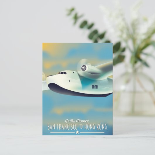 San Francisco nach Hong Kong per Clipper Postkarte (Stehend Vorderseite)