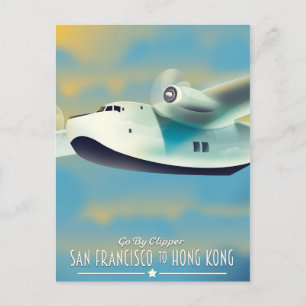 San Francisco nach Hongkong mit dem Clipper Postkarte