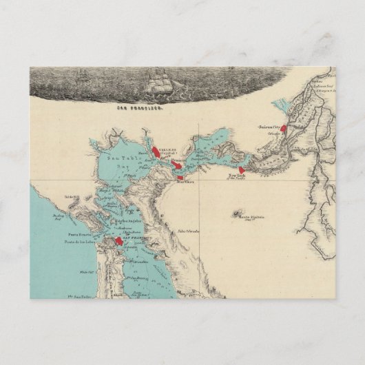 San Francisco nach Sacramento Postkarte (Vorderseite)