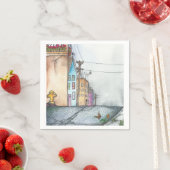 San Francisco Neighborhood Watercolor Serviette (Beispiel)