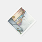 San Francisco Neighborhood Watercolor Serviette (Ecke)