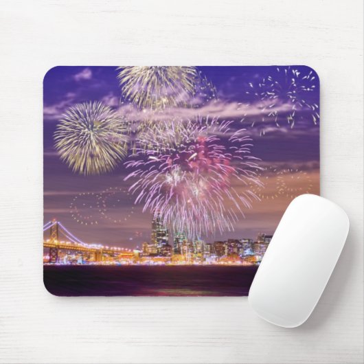San Francisco neues Jahr-Feuerwerke Mousepad (Mit Mouse)
