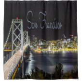 San Francisco Night Sky Line Golden Gate Bridge Duschvorhang (Vorderseite)