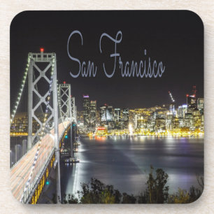 San Francisco Night Sky Line Golden Gate Bridge Getränkeuntersetzer