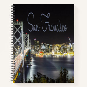 San Francisco Night Sky Line Golden Gate Bridge Notizblock
