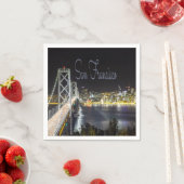San Francisco Night Sky Line Golden Gate Bridge Serviette (Beispiel)