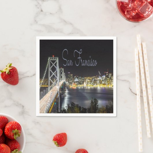 San Francisco Night Sky Line Golden Gate Bridge Serviette (Beispiel)