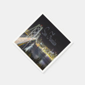 San Francisco Night Sky Line Golden Gate Bridge Serviette (Ecke)
