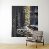 San Francisco Night Sky Line Golden Gate Bridge. Wandteppich (Beispiel)