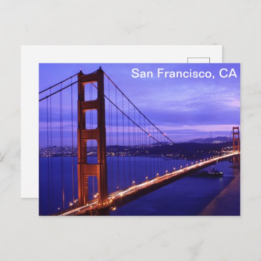 San Francisco Night View Postkarte (Vorne/Hinten)