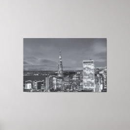 San Francisco Nighttime bw Leinwanddruck