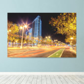 San Francisco Nighttime Cityscape mit Lichtweg Leinwanddruck (Insitu (Holzboden))