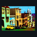 San Francisco Nob Hill - Pop Art Print Poster<br><div class="desc">San Francisco Nob Hill - mit bunten Zuhause auf Nob Hill in San Francisco, Kalifornien, in einem bunten Pop Art Stil geschaffen.</div>