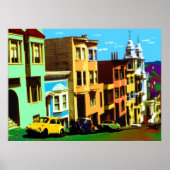 San Francisco Nob Hill - Pop Art Print Poster (Vorne)