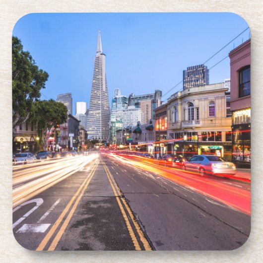 San Francisco North Beach Motion Blur Traffic Getränkeuntersetzer (Vorderseite)
