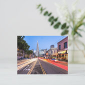 San Francisco North Beach Motion Blur Traffic Postkarte (Stehend Vorderseite)