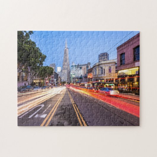 San Francisco North Beach Motion Blur Traffic Puzzle (Horizontal)