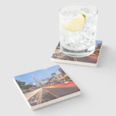 San Francisco North Beach Motion Blur Traffic Steinuntersetzer (Seitenansicht)